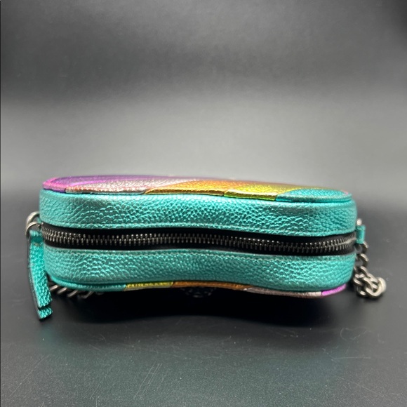 Kurt Geiger Rainbow Striped Heart Crossbody in Multicolor Leather - Picture 10 of 12